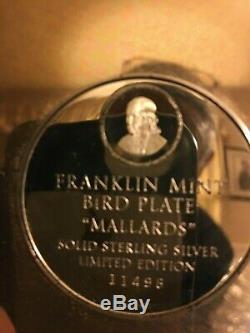 FRANKLIN MINT STERLING SILVER COLLECTOR BIRD PLATE Mallards 1972