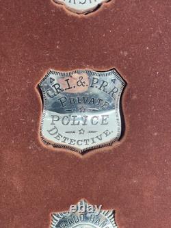 FRANKLIN MINT STERLING SILVER WESTERN LAWMAN BADGE SET With DISPLAY CASE