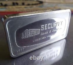 FRANKLIN MINT Security Bank Vincennes Indiana 2oz+ Sterling Silver Ingot Bar