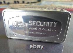 FRANKLIN MINT Security Bank Vincennes Indiana 2oz+ Sterling Silver Ingot Bar