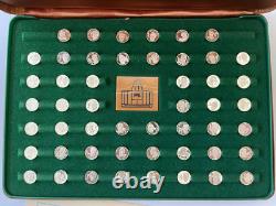 FRANKLIN MINT Silver Medal Set Football Immortals Hall of Fame 50 pc Complete