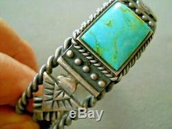 FRANKLIN MINT Southwestern Turquoise Sterling Silver Thunderbird Cuff Bracelet