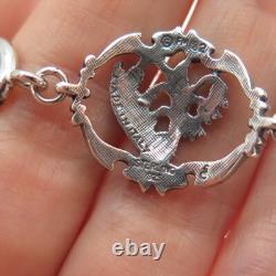 FRANKLIN MINT Sterling 1/20 12K GF Vintage 1982 Flower Panel Link Bracelet 7.25