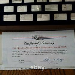 FRANKLIN MINT Sterling Silver Set Great Flags Of America 42 Mini Ingots