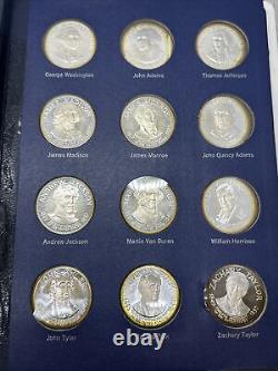 FRANKLIN MINT Treasury of Presidential Commemorative Medals set Sterling Silver