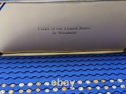 FRANKLIN MINT US COINS IN MINIATURE 14K GOLD STERLING COPPER 50 COINS With BOX