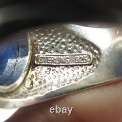 FRANKLIN MINT Vintage 1989 Sterling Silver & 14K Gold Star Sapphire Ring Size 8