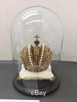 Fabergé Imperial Crown Franklin Mint Sterling Silver Garnet 14k Diamond PearlCOA