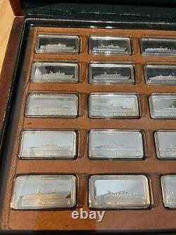 First Proof Collection Franklin Mint 50 Bars Sterling Ship Ingots withOriginal Box