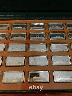 First Proof Collection Franklin Mint 50 Bars Sterling Ship Ingots withOriginal Box