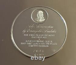 First Release 1973 Franklin Mint Sterling Silver Plate The Resurrection of Jesus