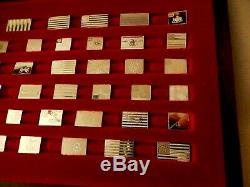 Flags of the American Revolution Franklin Mint Mini Sterling Silver Set Of 64