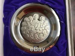 Flanklin Mint 1975 Last Supper Easter Plate Solid Sterling Silver
