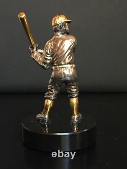 Fm Sterling Silver & Gold Babe Ruth Miniature Figurine By Andrew Chernak
