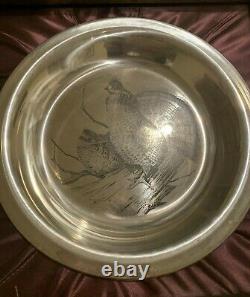 Four Franklin Mint Sterling Silver Bird Collector Plates Includes Cardinal