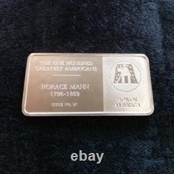 Franklin Mint 1 Oz Bicentennial Sterling Silver Ingot 100 Greatest Americans