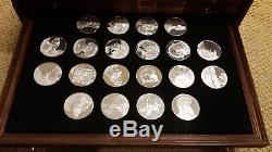 Franklin Mint 100 Greatest Masterpieces Sterling Silver Coins and Wood Chest