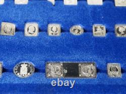 Franklin Mint 100 Greatest Stamps Sterling Silver Set with COA Cards READ Incompl