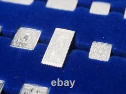 Franklin Mint 100 Greatest Stamps Sterling Silver Set with COA Cards READ Incompl