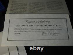 Franklin Mint 100 Greatest Stamps Sterling Silver Set with COA Cards READ Incompl
