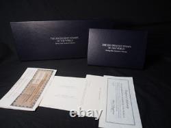 Franklin Mint 100 Greatest Stamps Sterling Silver Set with COA Cards READ Incompl