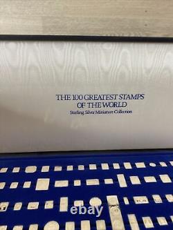 Franklin Mint 100 Greatest Stamps of the World Silver Miniature Complete set