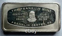 Franklin Mint 1000-Grain Sterling Silver Bar Harvard Trust Company, MA
