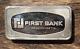 Franklin Mint 1000 Grain Sterling Silver Bar The First National Bank, Ma 1971