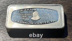 Franklin Mint 1000 Grain Sterling Silver Bar The First National Bank, MA 1971