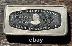 Franklin Mint 1000 Grain Sterling Silver Bar The First National Bank, MA 1971