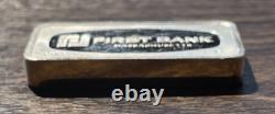 Franklin Mint 1000 Grain Sterling Silver Bar The First National Bank, MA 1971