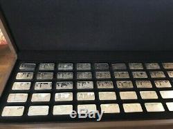 Franklin Mint 1000 years of British Monarchy sterling silver ingots in wood case