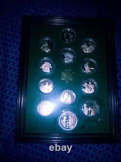 Franklin Mint 12 Sterling Silver Medals By Norman Rockwell Vintage. (1977)