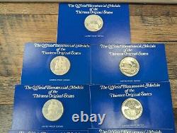 Franklin Mint 13 Original States Sterling Silver Proof Medal Set Original Cards