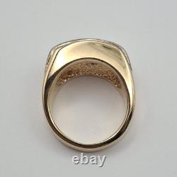 Franklin Mint 14K Gold Plated 925 Sterling Silver Black Onyx Eagle Ring Size 10