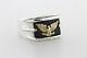 Franklin Mint 14k Yellow Gold Sterling Silver 925 Eagle Onyx Stone Ring Sz 12.5