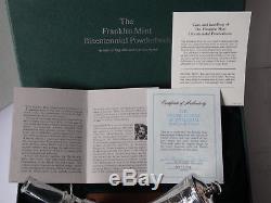 Franklin Mint 1776-1976 POWDERHORN Gun War Sterling Silver + Baccarat Crystal