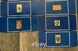 Franklin Mint 19 OFFICIAL EMBLEMS OF THE WORLD'S GREATEST REGIMENTS. 925 Sterlin