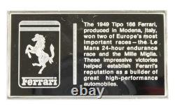 Franklin Mint 1949 Ferrari Tipo 166 Barchetta. 925 Sterling Silver Car Art Bar