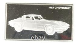 Franklin Mint 1963 Chevrolet Chevy Corvette Sting Ray Sterling Silver Car Bar