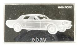 Franklin Mint 1965 Ford Mustang. 925 Sterling Silver Car Art Bar Bullion