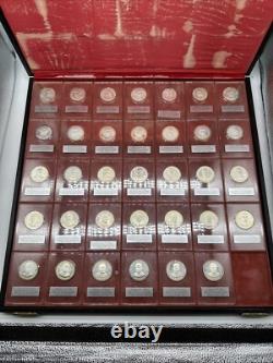 Franklin Mint 1967 Lot of 34 Sterling Silver Proof Presidential Coins with Case