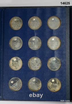 Franklin Mint 1970 America In Space 36 Medal Set In Album Sterling Silver! #14625