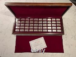 Franklin Mint 1970 Limited Edition Proof Set 50 sterling silver bars