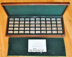 Franklin Mint 1971 Bank Marked 50 Sterling Silver Ingot Collection in Case COA