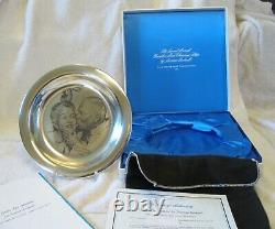 Franklin Mint 1971 Norman Rockwell Solid Sterling Silver Christmas Plate 184.21g