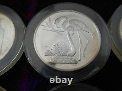 Franklin Mint 1971 Roberts Birds. 925 sterling silver coins set of 8