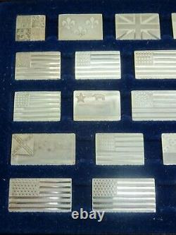 Franklin Mint 1972-1977 Great Flags of America 42pc Sterling Silver 6.9 oz