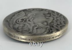 Franklin Mint 1972 Boat Against The Waves Loekie Metz Sterling Silver Medal