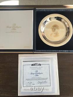 Franklin Mint 1972 George Washington Sterling Silver Plate Inlaid With 24K Gold